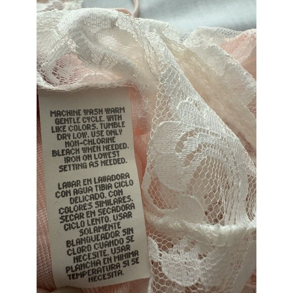 Vintage Adonna Nightgown Size M Pink Sheer Satiny Negligee Lace Fairy Whimsy* - Picture 13 of 16